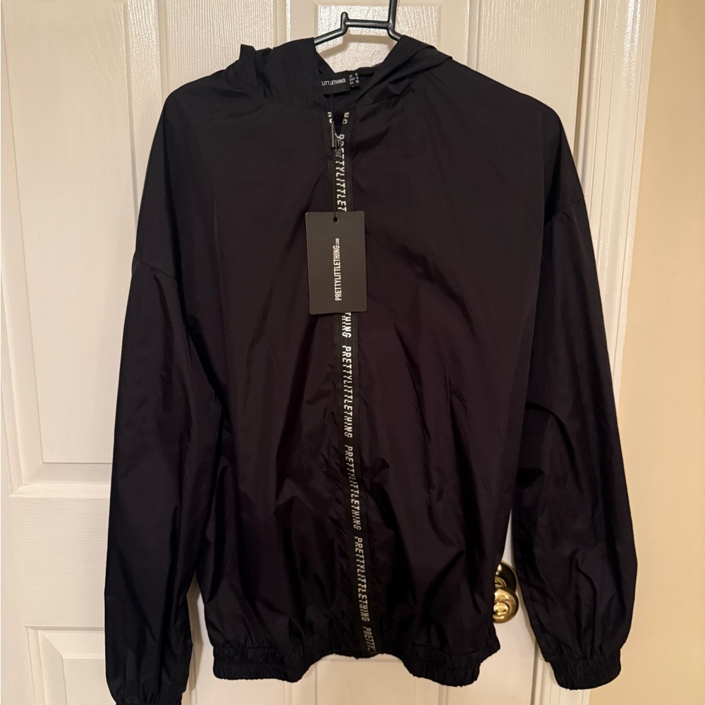 PrettyLittleThing Black Windbreaker Jacket